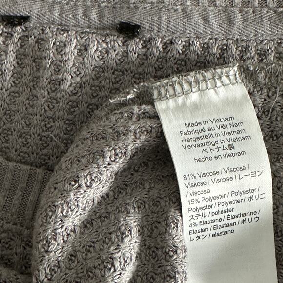 J Crew Thermal Waffle Henley Shirt Size Large Gray Top Loungewear Preppy VGUC - Picture 6 of 7